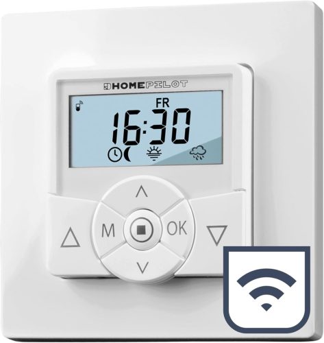 Homepilot Premium Timer Inteligent - Controler Wireless pentru Motor de Jaluzea, Telecomandabil, 80x80 mm, Alb, Pentru Control Jaluzele 10502001