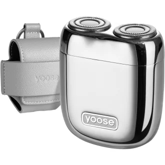   yoose Hordozható Elektromos Borotva Férfiaknak, Mágneses Fej, IPX7 Vízálló, USB-C Töltés, Ezüst