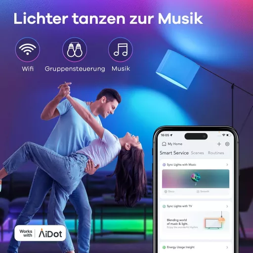 Linkind Smart RGBTW LED izzó E27 WiFi Alexa 4db szett, 1800-6500K színváltó okos lámpa