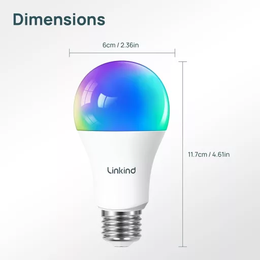Linkind Smart RGBTW LED izzó E27 WiFi Alexa 4db szett, 1800-6500K színváltó okos lámpa