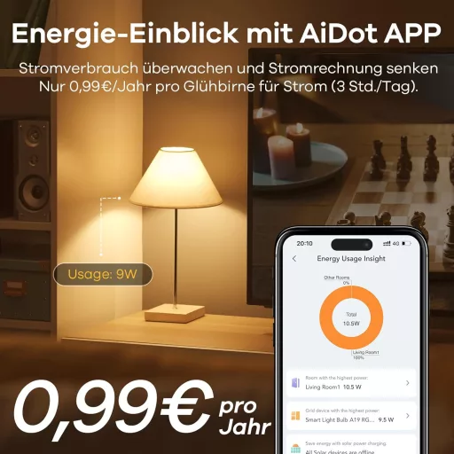 Linkind Smart RGBTW LED izzó E27 WiFi Alexa 4db szett, 1800-6500K színváltó okos lámpa