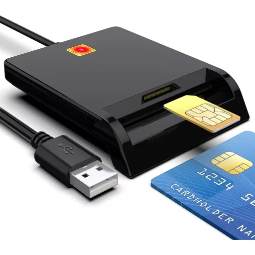 Rocketek USB Kártyaolvasó - Személyi Igazolvány, CAC, SIM Kártya Kompatibilis - PC/SC Smart Card Reader Windows, Mac, Linux Rendszerekhez -