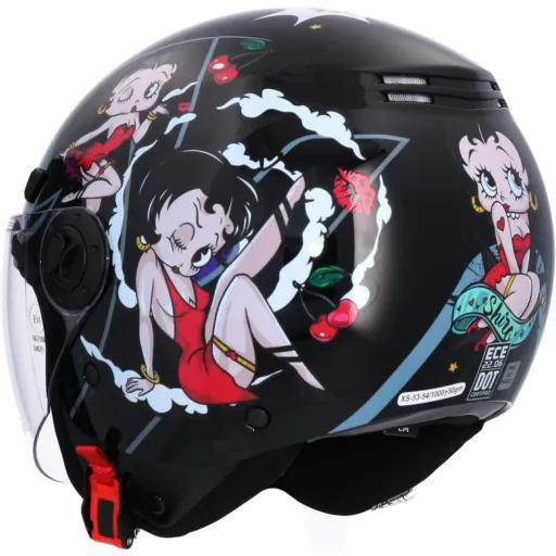 Otvorená motocyklová prilba Shiro La Betty, schválená ECE, čierna, XS 53/54