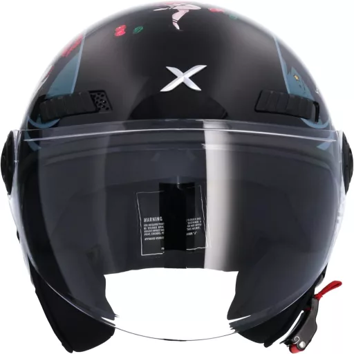 Otvorená motocyklová prilba Shiro La Betty, schválená ECE, čierna, XS 53/54