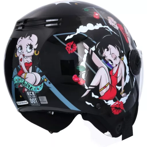 Otvorená motocyklová prilba Shiro La Betty, schválená ECE, čierna, XS 53/54