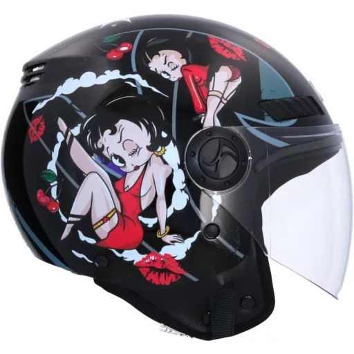 Otvorená motocyklová prilba Shiro La Betty, schválená ECE, čierna, XS 53/54