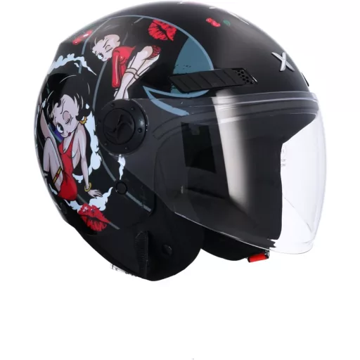 Otvorená motocyklová prilba Shiro La Betty, schválená ECE, čierna, XS 53/54