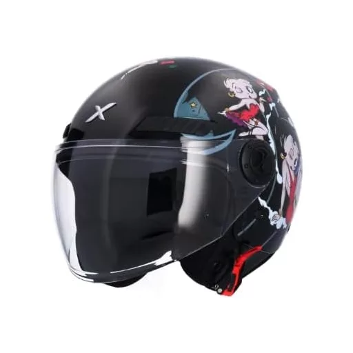 Otvorená motocyklová prilba Shiro La Betty, schválená ECE, čierna, XS 53/54