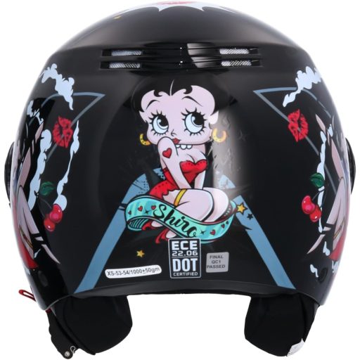 Shiro La Betty Jet Motoros Sisak ECE Jóváhagyott Fekete XS 53/54