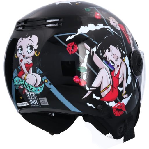 Shiro La Betty Jet Motoros Sisak ECE Jóváhagyott Fekete XS 53/54