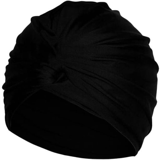 iNszkoos Női Úszósapka Tengerkék Turbán Stílusú Rugalmas Anyagból Fülvédő Funkcióval Hosszú Rövid Hajhoz Strand Úszás