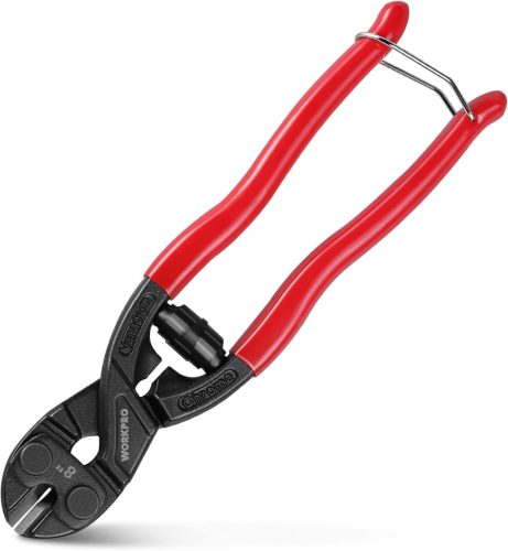 WORKPRO Mini Csapszegvágó 200mm - Cr-V Acél Lakat Vágó Edzett Pofákkal, Láncvágó Rugós Fogantyúval, Hordozható Fémvágó Szerszám