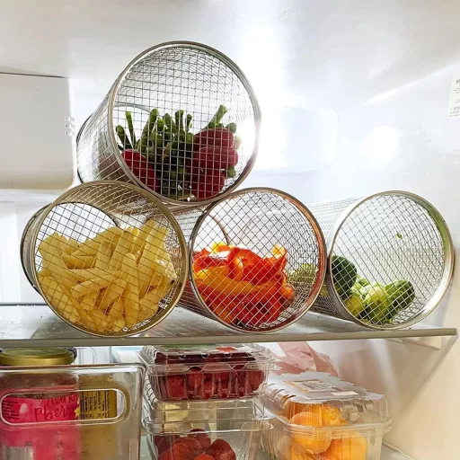 YumSur 2 ks Súprava grilovacích košov z nehrdzavejúcej ocele - Otočný BBQ kôš na zeleninu, kempovanie, do rúry - Umývateľné v umývačke riadu