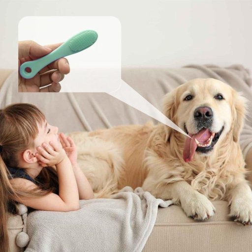 Set četkica za zube za pse od silikona za prst, s štapićima za čišćenje