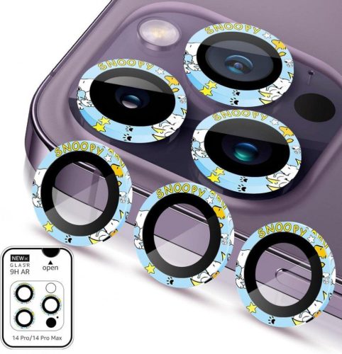 Protecție cameră iPhone 14 Pro/Pro Max din sticlă cu ramă din aluminiu, set de 2 bucăți