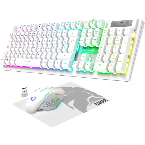 Set tastatură și mouse wireless RGB de gaming 2.4GHz Empire Gaming Armor RF800