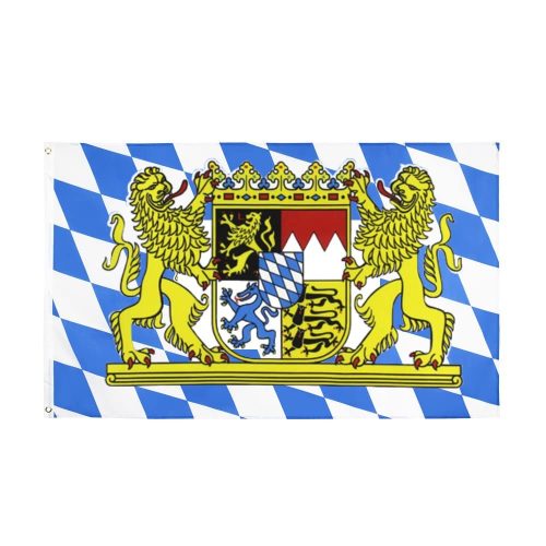HPMAISON Bajor Zászló 90x150 cm - UV-álló Sörfesztivál Oktoberfest Dekoráció Réz Fűzőkarikákkal Kertbe, Erkélyre, Kül- és Beltérre