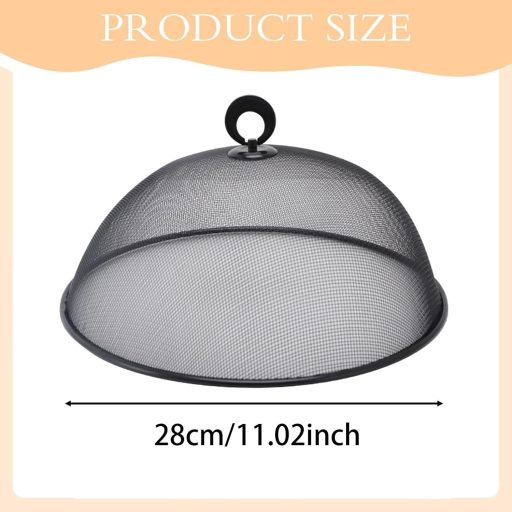 Capac alimentar din inox JISADER, 28 cm, rotund, protecție împotriva muștelor, pentru bucătărie și picnic.