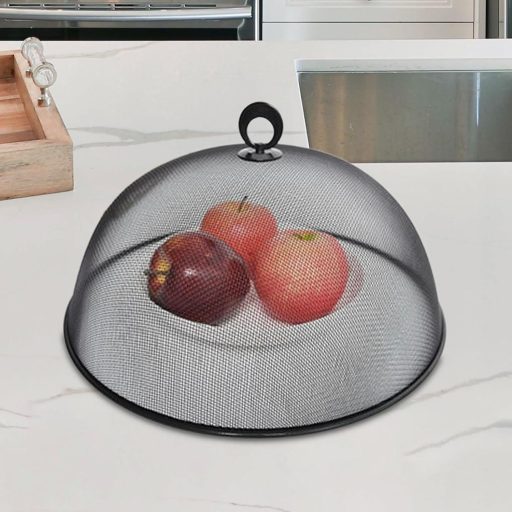 Capac alimentar din inox JISADER, 28 cm, rotund, protecție împotriva muștelor, pentru bucătărie și picnic.