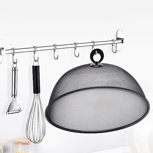 JISADER rozsdamentes acél ételtakaró 28 cm, kerek legycsapda, konyha és piknik