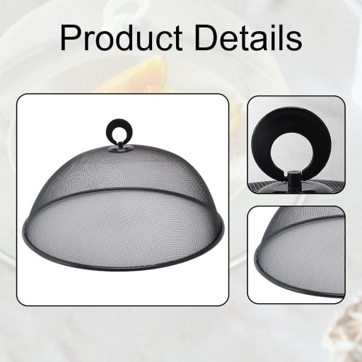 Capac alimentar din inox JISADER, 28 cm, rotund, protecție împotriva muștelor, pentru bucătărie și picnic.