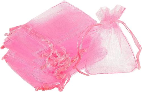 Rózsaszín organza ajándékzacskó 50db - Esküvői, parti és karácsonyi ékszertasak