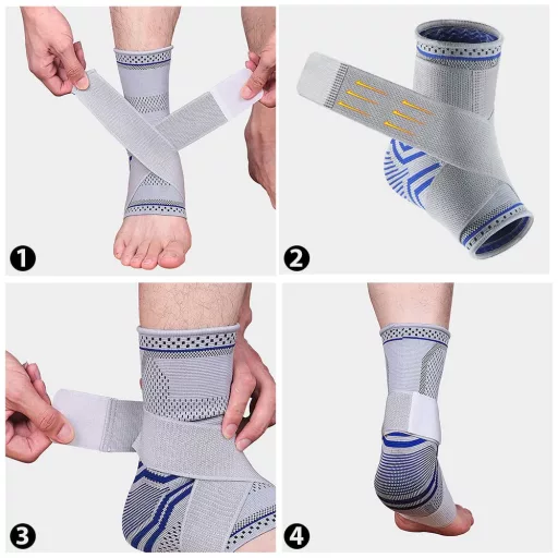 MILAIUN Suport Gleznă 2 buc. Protecție Ajustabilă pentru Glezne Bărbați Femei Albastru M