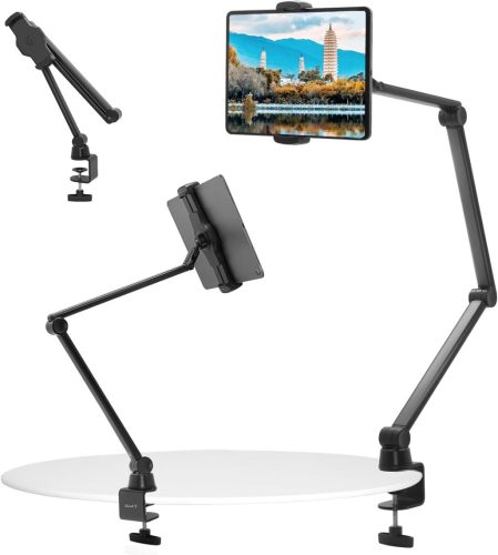 ZenCT 3 Karos Tablet Állvány - 100 cm Hosszú Fém Tartó, Asztali Rögzítés, 4.7-12.9" Készülékekhez, iPad Pro, Air, Mini, Samsung Galaxy Tab K