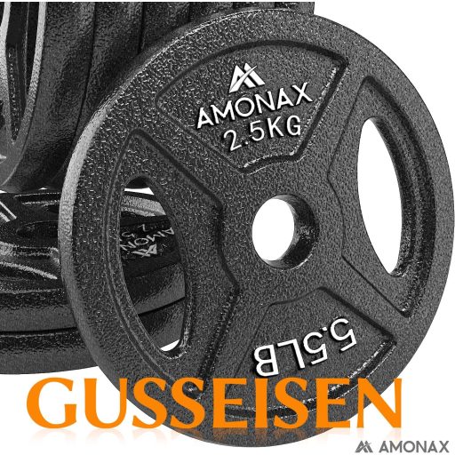 Amonax öntöttvas súlylemez készlet 2,5-25 kg olimpiai súlyzóhoz