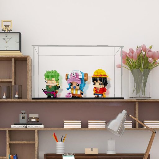 Vitrină acrilică TDEU pentru figurine LEGO - Cutie de expunere anti-praf cu bază neagră pentru modele Funko Pop, figurine de acțiune - 35 x 25 x 15 cm