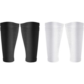   Azonelife 2 pár futball lábszárvédő zokni, lélegző calf sleeve fekete-fehér táskával