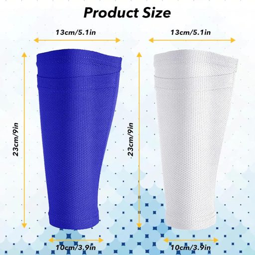 Azonelife 2 pár futball lábszárvédő zokni, lélegző calf sleeve fekete-fehér táskával