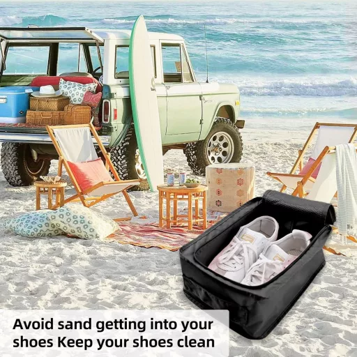 NEUSID 2 buc. Saci de pantofi de călătorie, organizator impermeabil pentru pantofi, negru