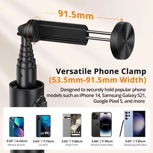 Trepied și selfie stick ATUMTEK de 55 inchi cu telecomandă Bluetooth