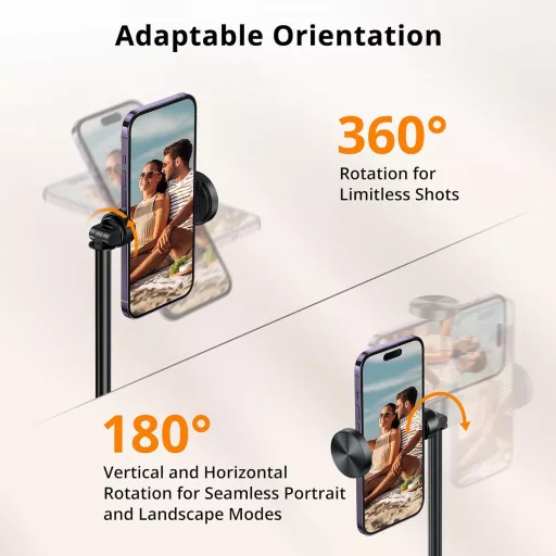 Trepied și selfie stick ATUMTEK de 55 inchi cu telecomandă Bluetooth