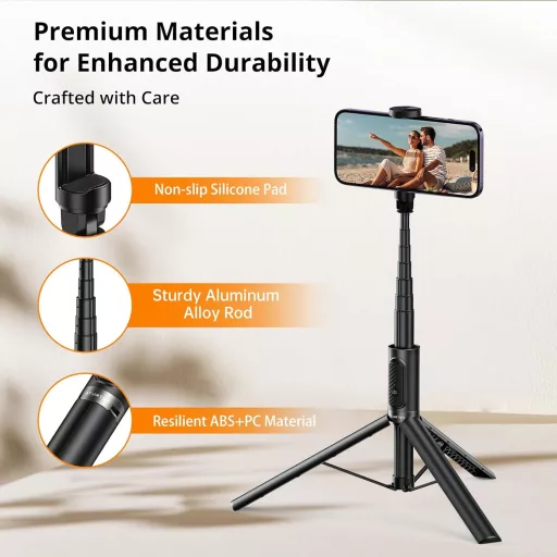 Trepied și selfie stick ATUMTEK de 55 inchi cu telecomandă Bluetooth
