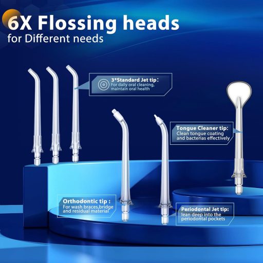 Bezdrôtová ústna sprcha Vinmall, 5 režimov, 6 trysiek, vodotesnosť IPX7