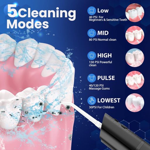 Vinmall Szájzuhany Vezeték Nélküli 5 Módú 6 Fej IPX7 Vízálló Fogselyem