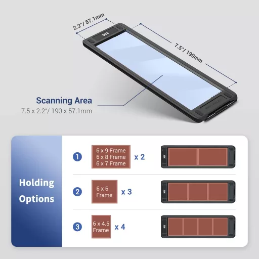 Suport negativ film 120 JJC pentru scaner flatbed, scanare format mediu