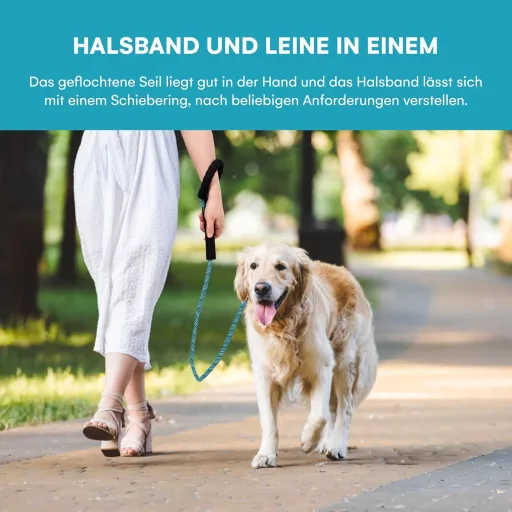 Happilax Lesă Ajustabilă pentru Câini 2m - Negru/Reflectorizantă - Ajustabilă în 3 Lungimi - Funcție Lesă Dublă - Pentru Câini Mari și Dresaj/Rechemare
