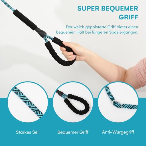 Happilax Kutyapóráz 185 cm - Csúszásgátló Fogantyú, Állítható Hossz, Fényvisszaverő Nylon Anyag, Anti-Fojtó Zárral, Két Kutya Sétáltatására
