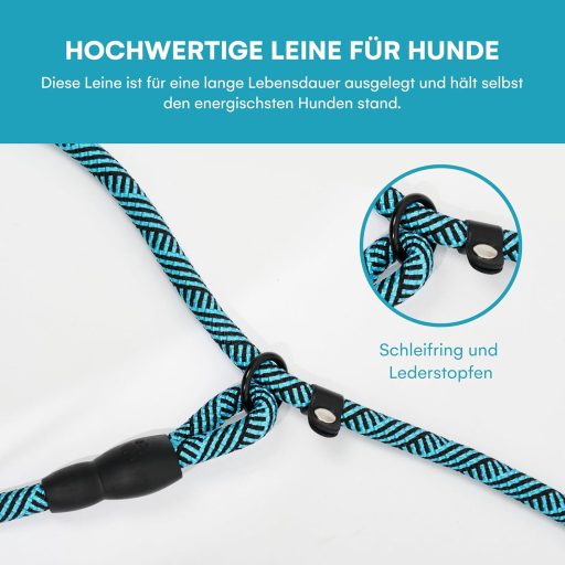 Happilax Kutyapóráz 185 cm - Csúszásgátló Fogantyú, Állítható Hossz, Fényvisszaverő Nylon Anyag, Anti-Fojtó Zárral, Két Kutya Sétáltatására