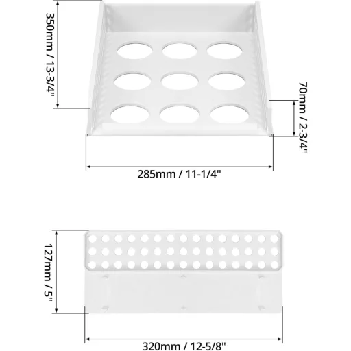QWORK 6 buc. Cutii de Depozitare Stivuibile din Plastic - Organizator Dulap Alb cu Sertar Glisant pentru Haine, Jucării, Cărți (35x28x7 cm)