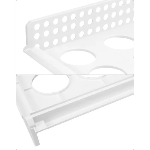 QWORK 6 buc. Cutii de Depozitare Stivuibile din Plastic - Organizator Dulap Alb cu Sertar Glisant pentru Haine, Jucării, Cărți (35x28x7 cm)
