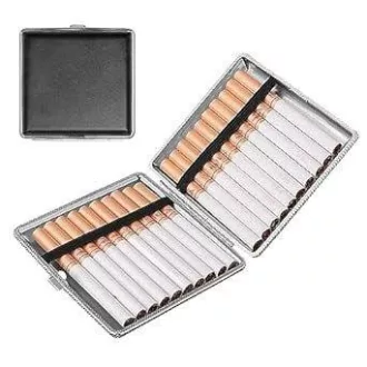   Harewu Edelstahl Zigarettenetui, 20 darabos kapacitás, Vízálló és Karcolásálló, Fekete