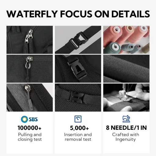 WATERFLY Válltáska Crossbody Hátizsák Férfi Női Oldaltáska Sling Backpack