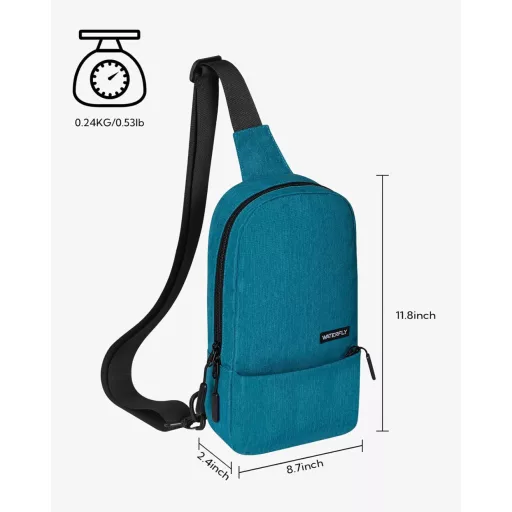 WATERFLY Válltáska Crossbody Hátizsák Férfi Női Oldaltáska Sling Backpack