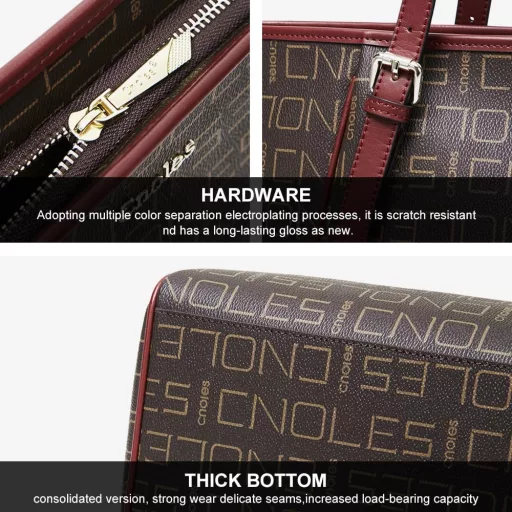 Cnolés Női Bőr Kézitáska Válltáska - Barna Hobo Stílusú Táska Felső Fogantyúval, Elegáns Tote Bag Hölgyeknek