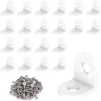   VOCIBO 20db Fehér Sarokösszekötő 90° 20x20mm Rozsdamentes Acél Bútor Szereléshez