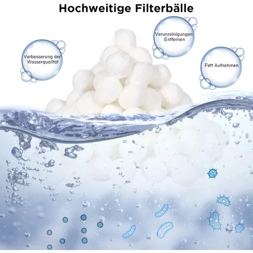 Rinwywey Bile de filtrare 1300g pentru filtru de nisip, curățare piscină, acvariu